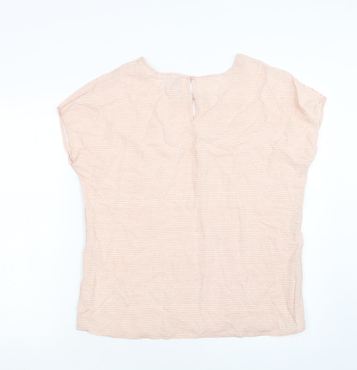 Soyaconcept Womens Pink Striped  Basic Blouse Size M Round Neck