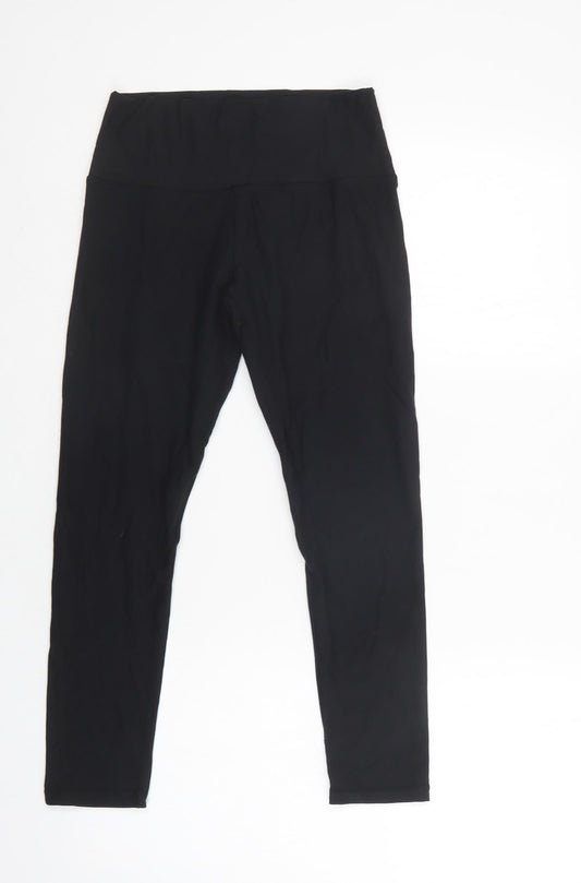 Preworn Womens Black  Polyester Compression Leggings Size M L25 in Regular