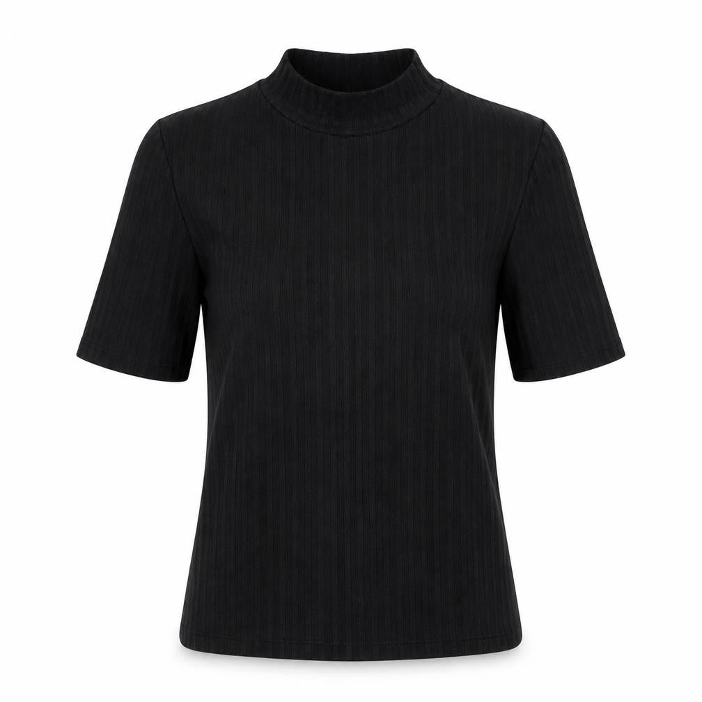 H&M Womens Black  Polyester Basic Blouse Size S Mock Neck