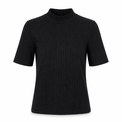 H&M Womens Black  Polyester Basic Blouse Size S Mock Neck