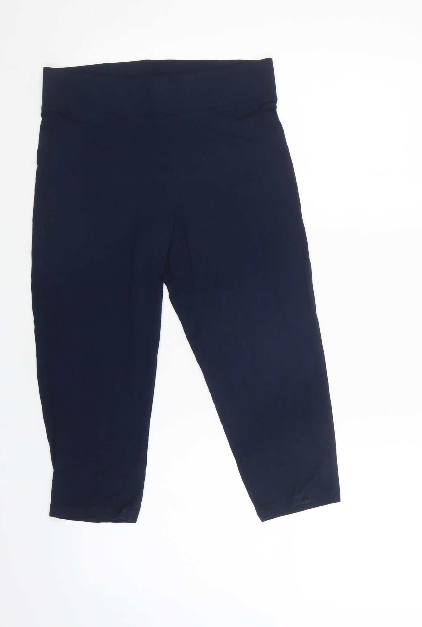 M&S Womens Blue  Viscose Chino Leggings Size 10 L21 in