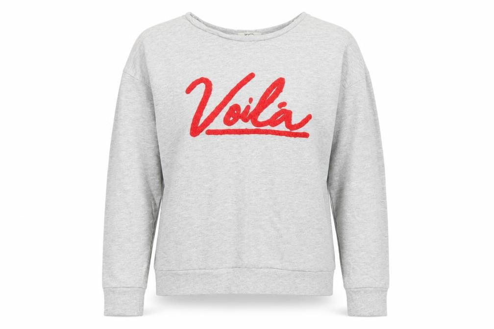 Papaya Womens Grey  Cotton Pullover Sweatshirt Size S