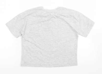 George Girls Grey  Polyester Basic T-Shirt Size 12 Years Crew Neck