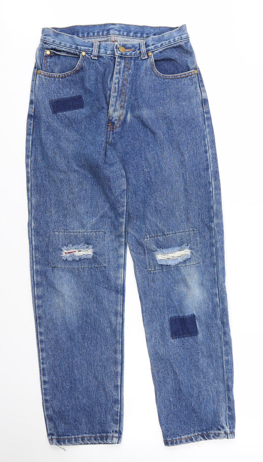 Europa Womens Blue  Cotton Mom Jeans Size 28 in L28 in Regular Zip