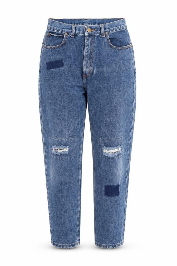 Europa Womens Blue  Cotton Mom Jeans Size 28 in L28 in Regular Zip