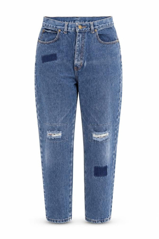 Europa Womens Blue  Cotton Mom Jeans Size 28 in L28 in Regular Zip