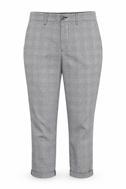 ONLY & SONS Womens Grey Plaid Viscose Capri Trousers Size 8 L25 in Regular Zip