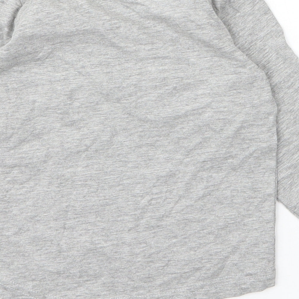 NEXT Boys Grey  Cotton Basic T-Shirt Size 6-9 Months Round Neck