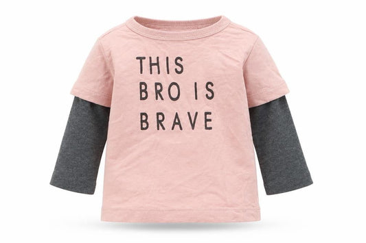 Next Boys Pink  Cotton Basic T-Shirt Size 6-9 Months Round Neck