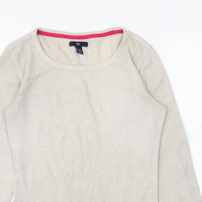 Gap Womens Beige Round Neck  Cotton Pullover Jumper Size S
