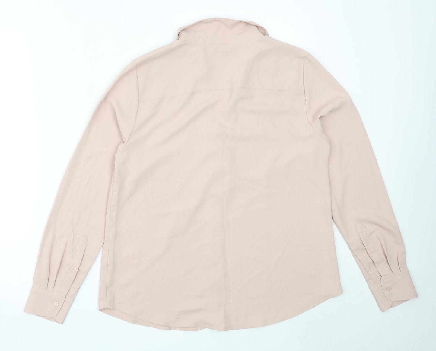 H&M Womens Pink  Polyester Basic Button-Up Size M Collared