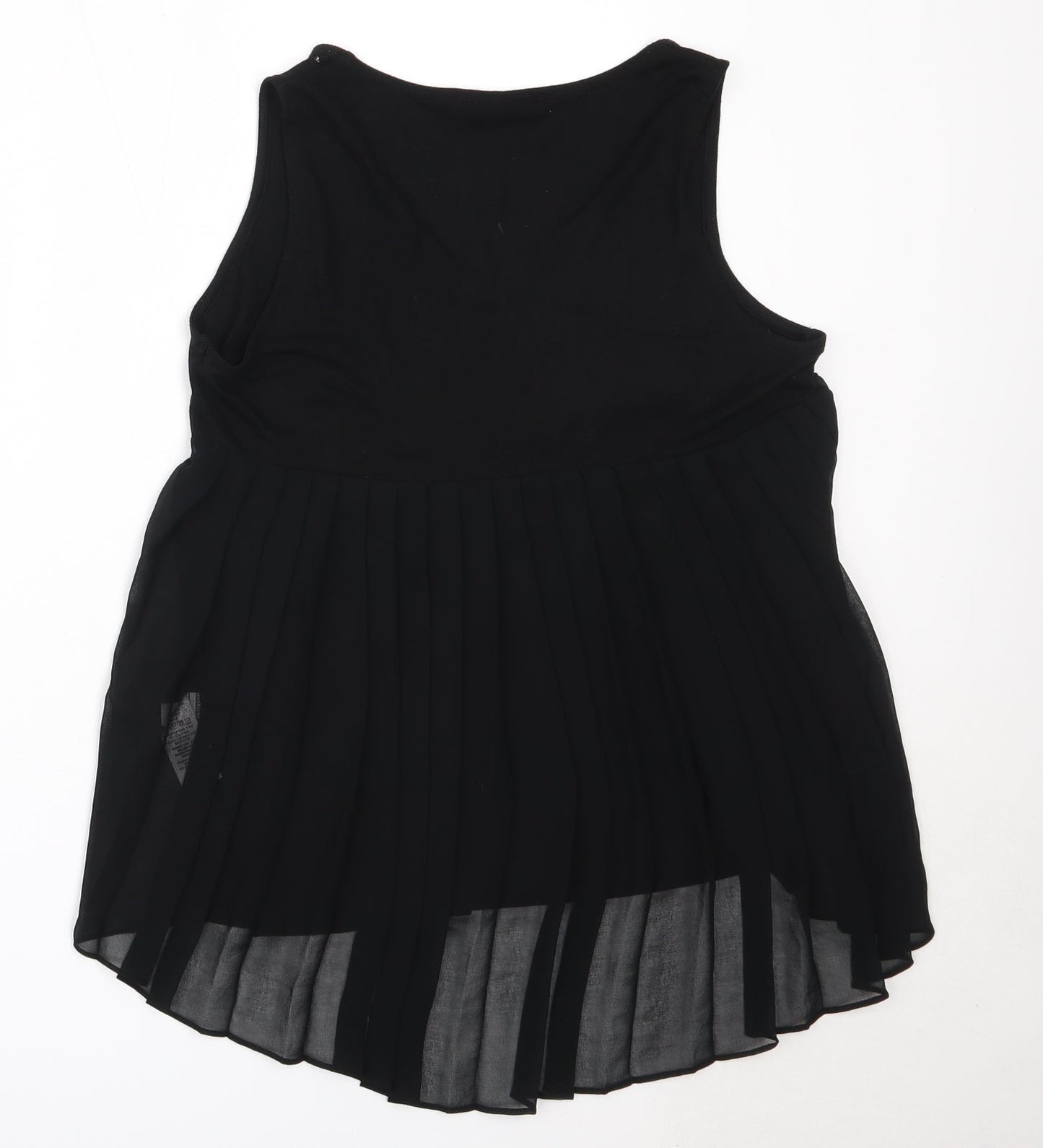 NEXT Womens Black  Viscose Basic Blouse Size 12 V-Neck