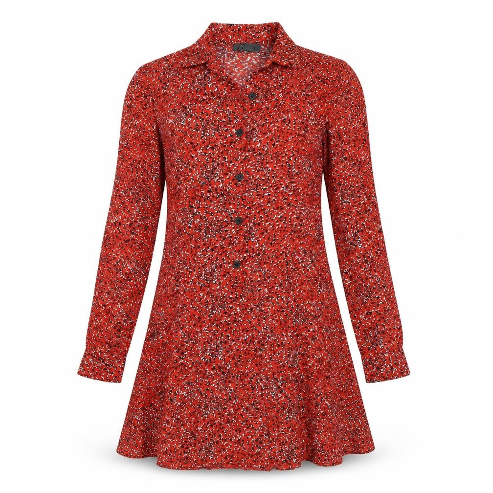 Primark Womens Red  Viscose Fit & Flare  Size 8  Collared
