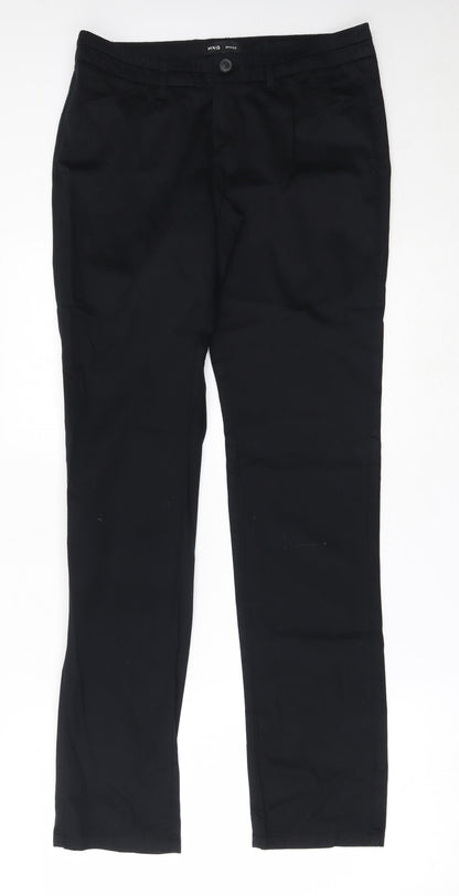 Mango Womens Black  Polyester Trousers  Size 40 L32.5 in Regular