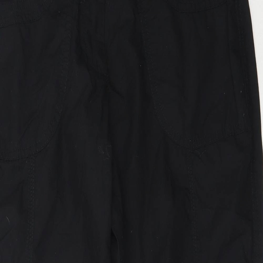 Yessica Womens Black  Cotton Cropped Trousers Size 36 L24 in Regular
