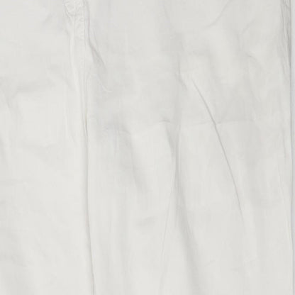 CANDA Womens White  Cotton Trousers  Size 48 L29 in Regular
