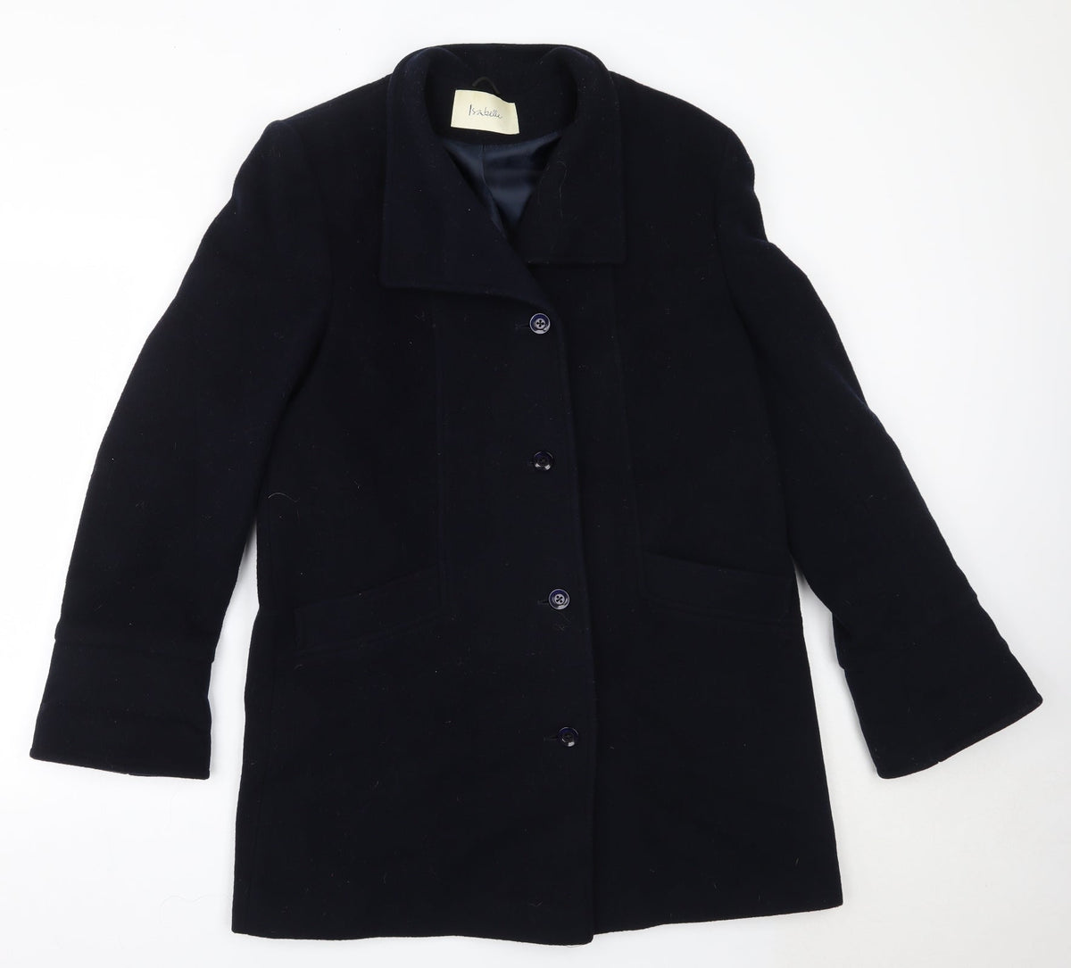 Isabelle Womens Blue   Overcoat Coat Size 12