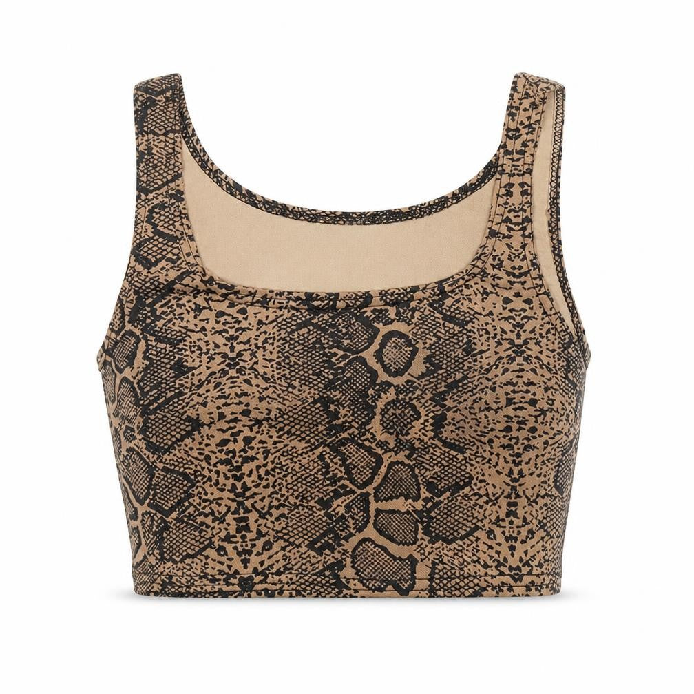 Missguided Womens Multicoloured Animal Print Polyester Basic Tank Size 8 Round Neck