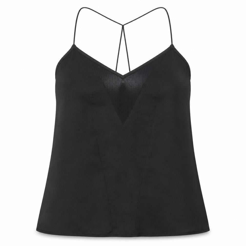 ASOS Womens Black  Polyester Basic Tank Size 10 V-Neck