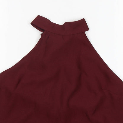 ASOS Womens Purple  Polyester Basic Blouse Size 10 Round Neck