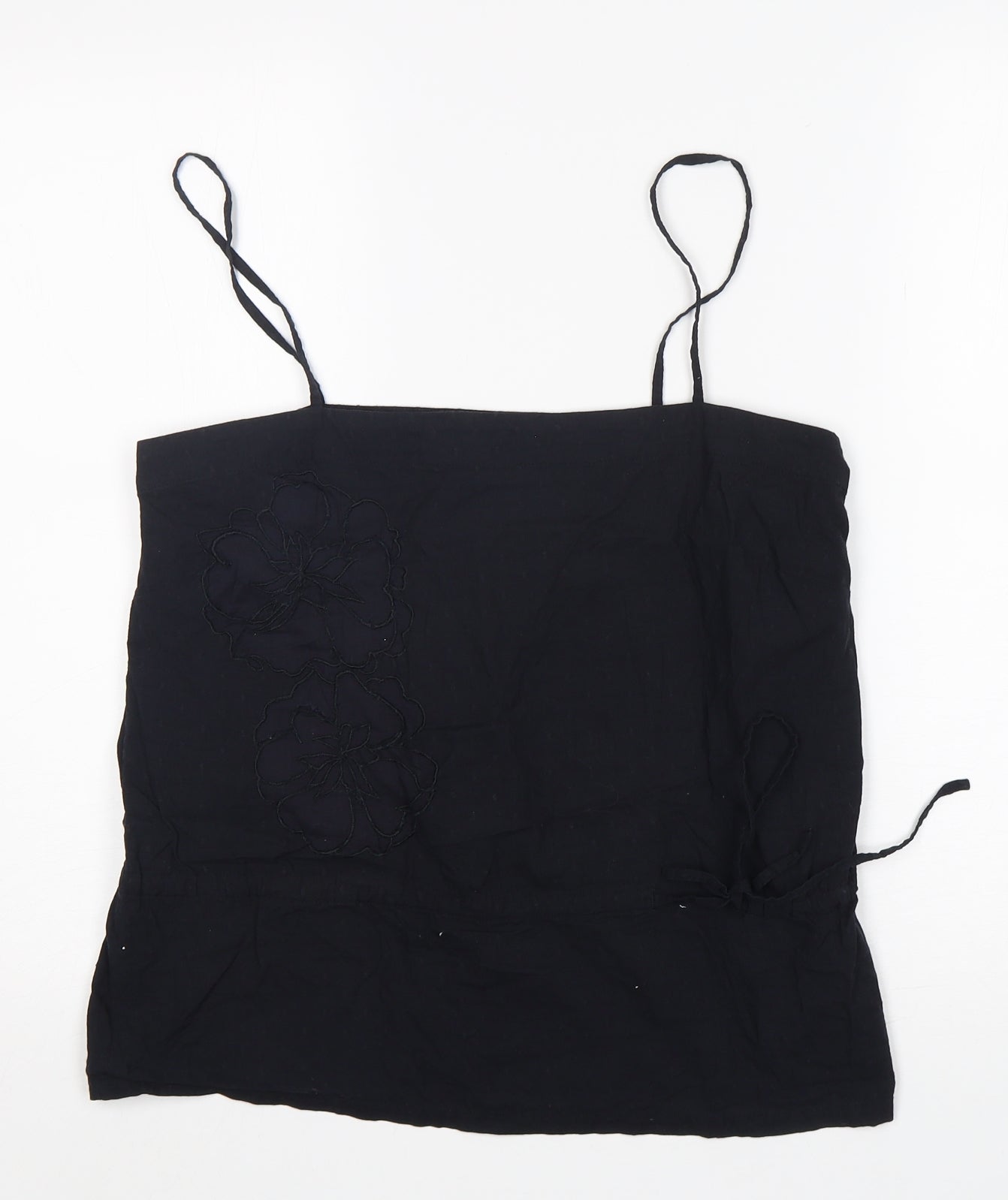GreatPlains Womens Black  Cotton Basic Tank Size M Off the Shoulder