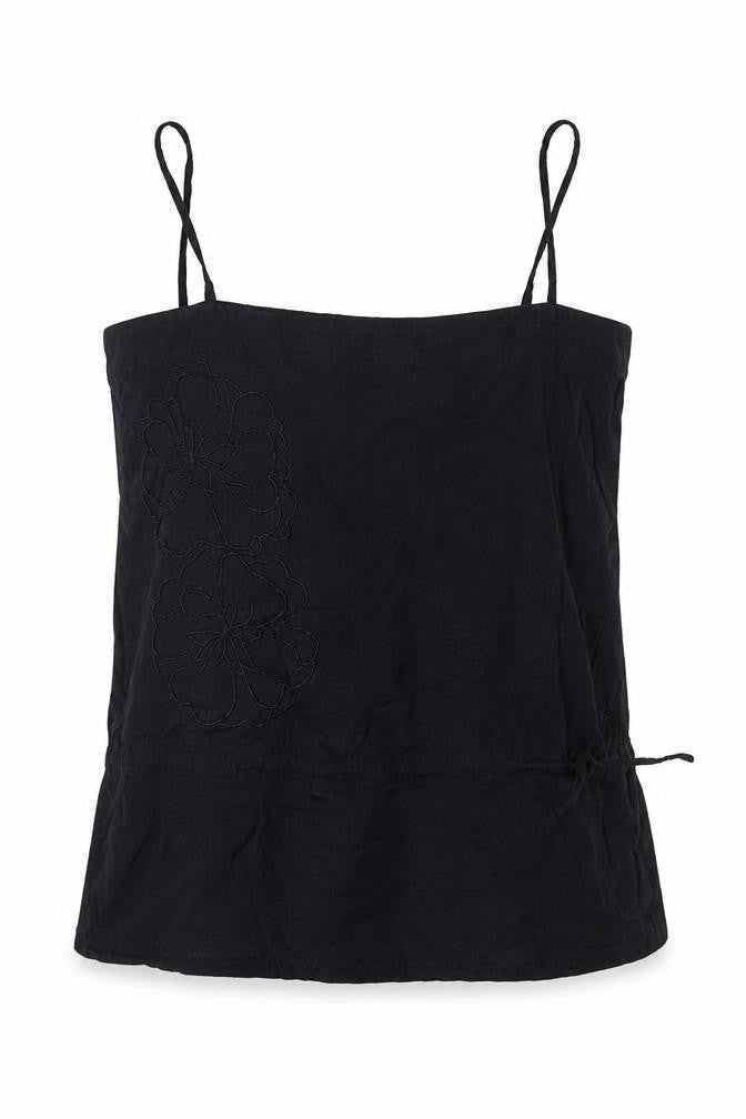GreatPlains Womens Black  Cotton Basic Tank Size M Off the Shoulder