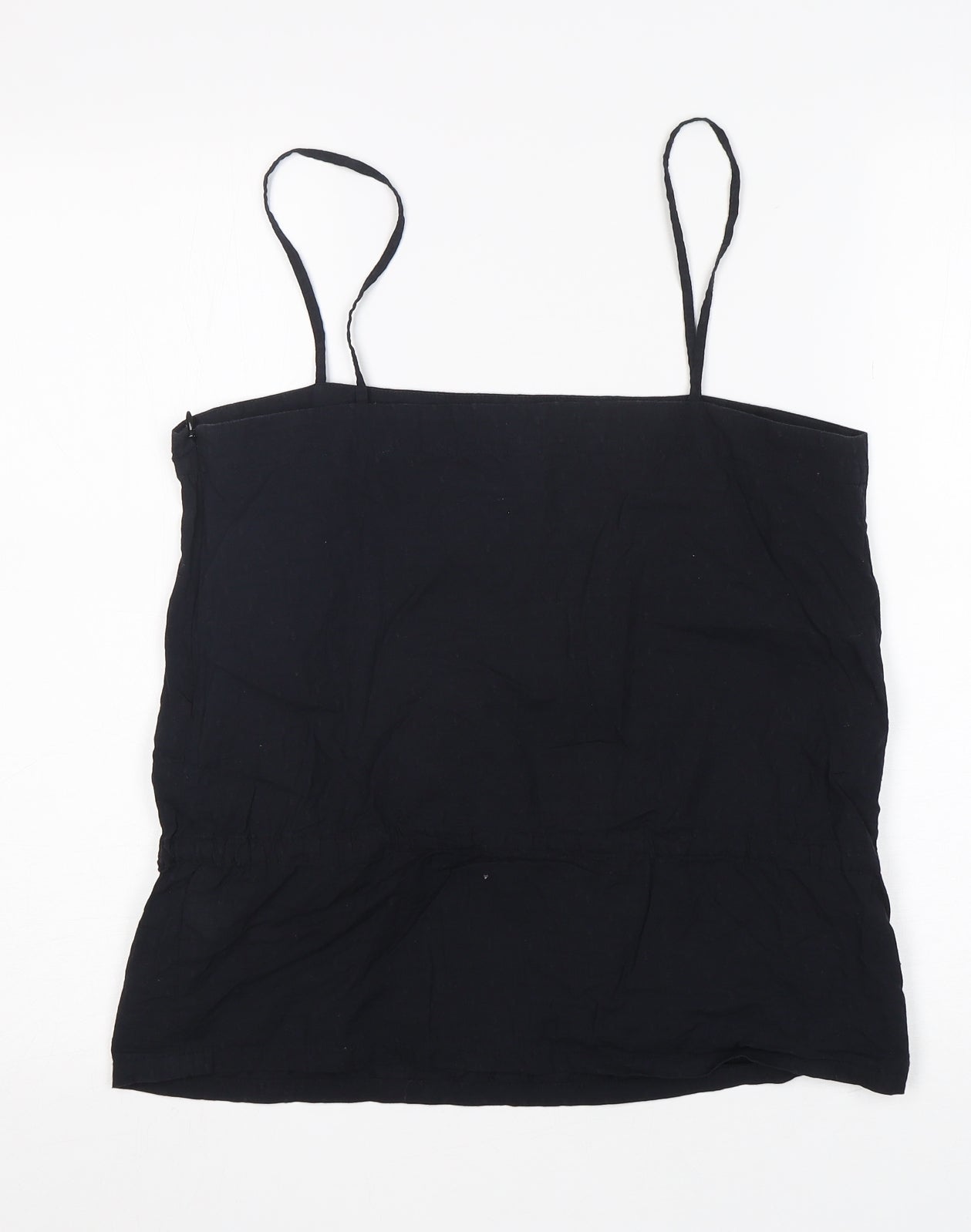 GreatPlains Womens Black  Cotton Basic Tank Size M Off the Shoulder