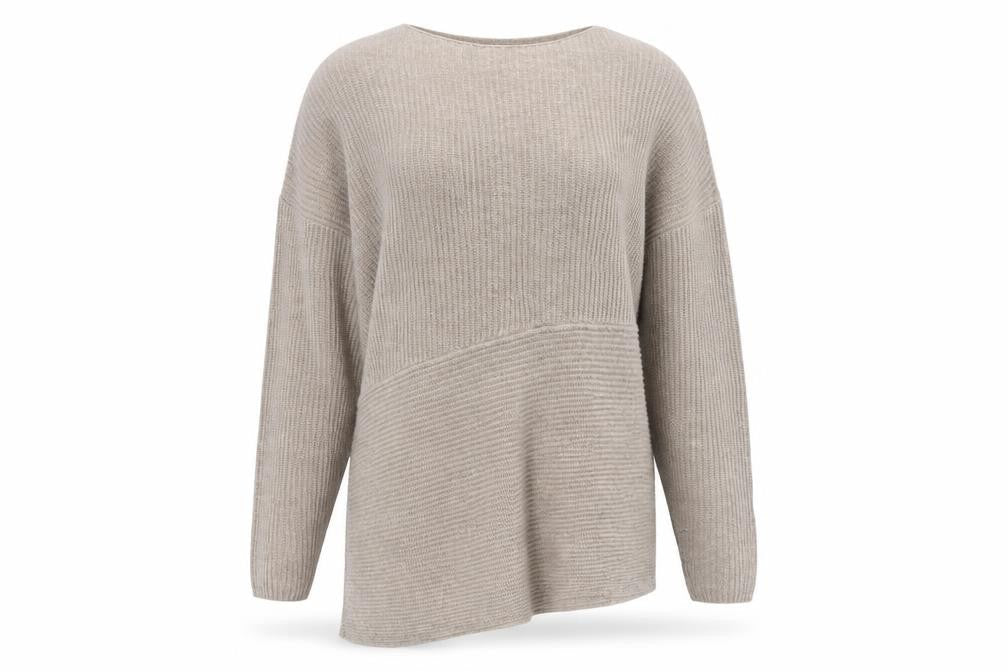 Espirit Womens Beige Round Neck  Polyamide Pullover Jumper Size M