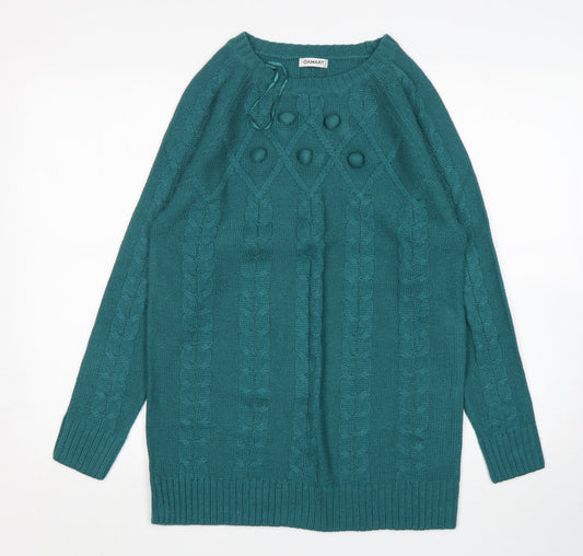 Damart Womens Green Round Neck  Acrylic Pullover Jumper Size 10
