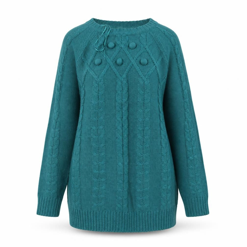 Damart Womens Green Round Neck  Acrylic Pullover Jumper Size 10