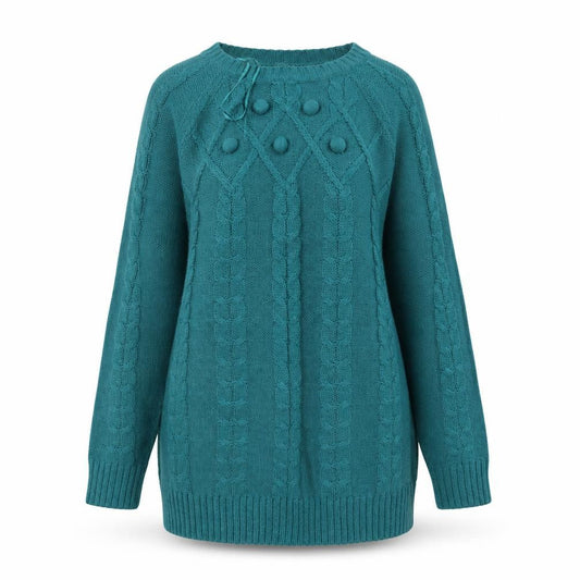 Damart Womens Green Round Neck  Acrylic Pullover Jumper Size 10