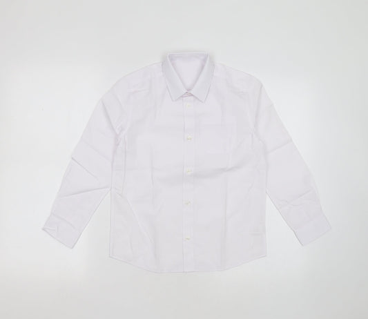 F&F Boys White  Polyester Basic Button-Up Size 8-9 Years Collared Button - school