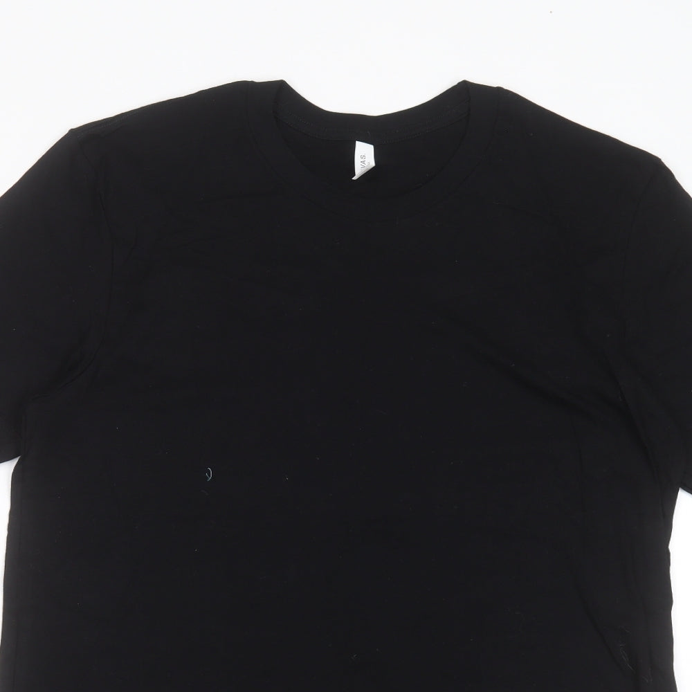 Canvas Mens Black  Cotton  T-Shirt Size L Round Neck