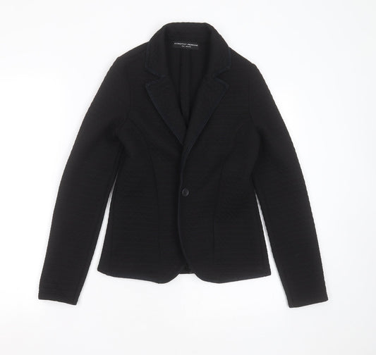 Dorothy Perkins Womens Black Geometric Polyester Jacket Blazer Size 8
