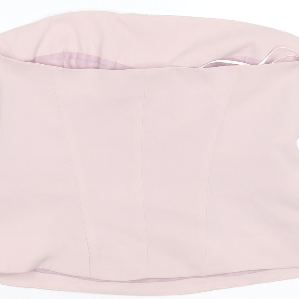 NEXT Womens Pink  Polyester Basic Blouse Size 14 Off the Shoulder - Embroidered detail