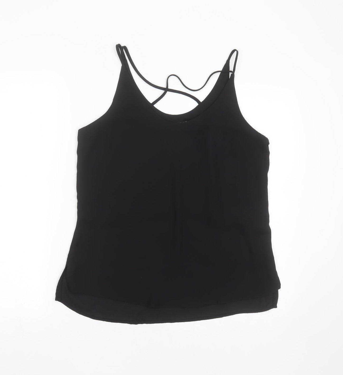 Select Womens Black  Polyester Basic Blouse Size 12 Round Neck