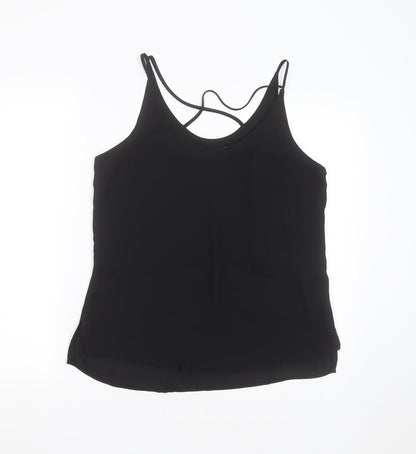 Select Womens Black  Polyester Basic Blouse Size 12 Round Neck