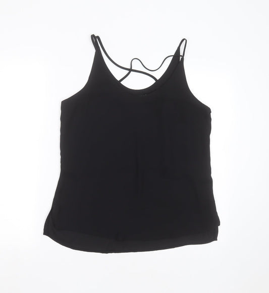 Select Womens Black  Polyester Basic Blouse Size 12 Round Neck