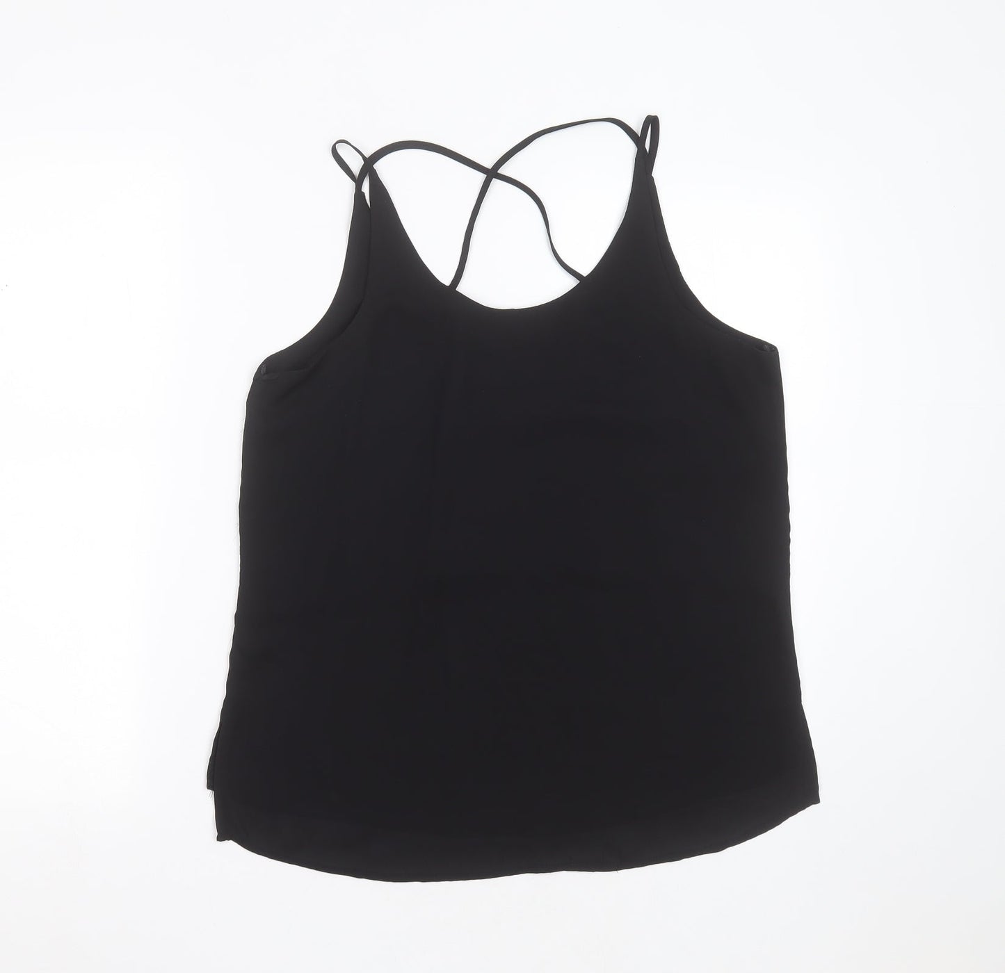 Select Womens Black  Polyester Basic Blouse Size 12 Round Neck