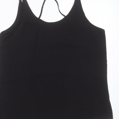 Select Womens Black  Polyester Basic Blouse Size 12 Round Neck