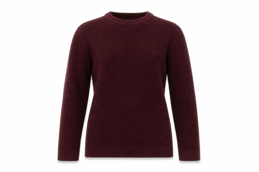 H&M Womens Purple Round Neck  Acrylic Pullover Jumper Size S   - waffle knit, burgundy