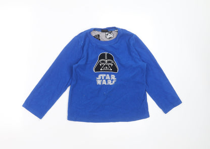 Preloved Primark Boys Blue Solid Polyester  Pyjama Top Size 7-8 Years   - STAR WARS - Front