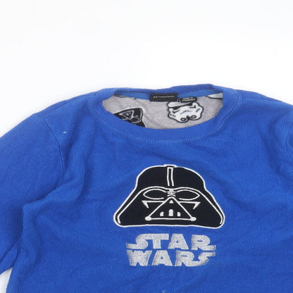 Preloved Primark Boys Blue Solid Polyester  Pyjama Top Size 7-8 Years   - STAR WARS - Detail
