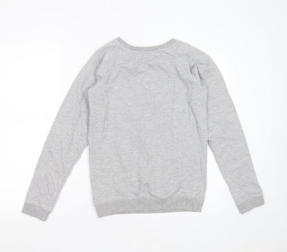Preloved Love Label Womens Grey  Polyester Pullover Sweatshirt Size 8   - cat christmas - Back