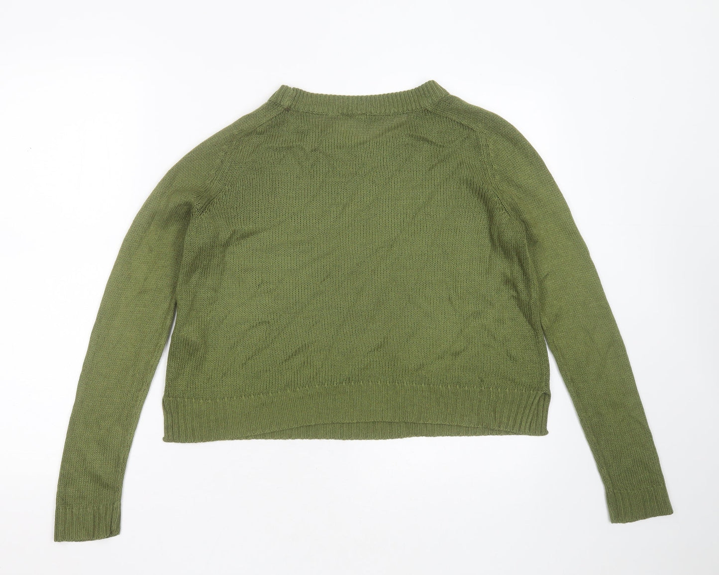 Divided by H&M Womens Green Round Neck  Acrylic Pullover Jumper Size XS