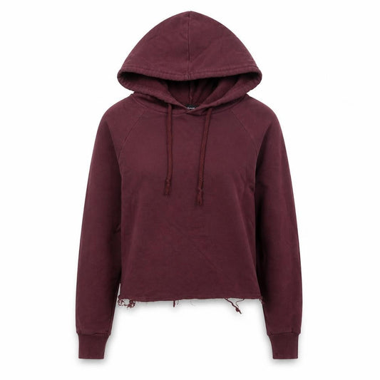 New Look Womens Purple  Cotton Pullover Hoodie Size 6   - Distressed hem