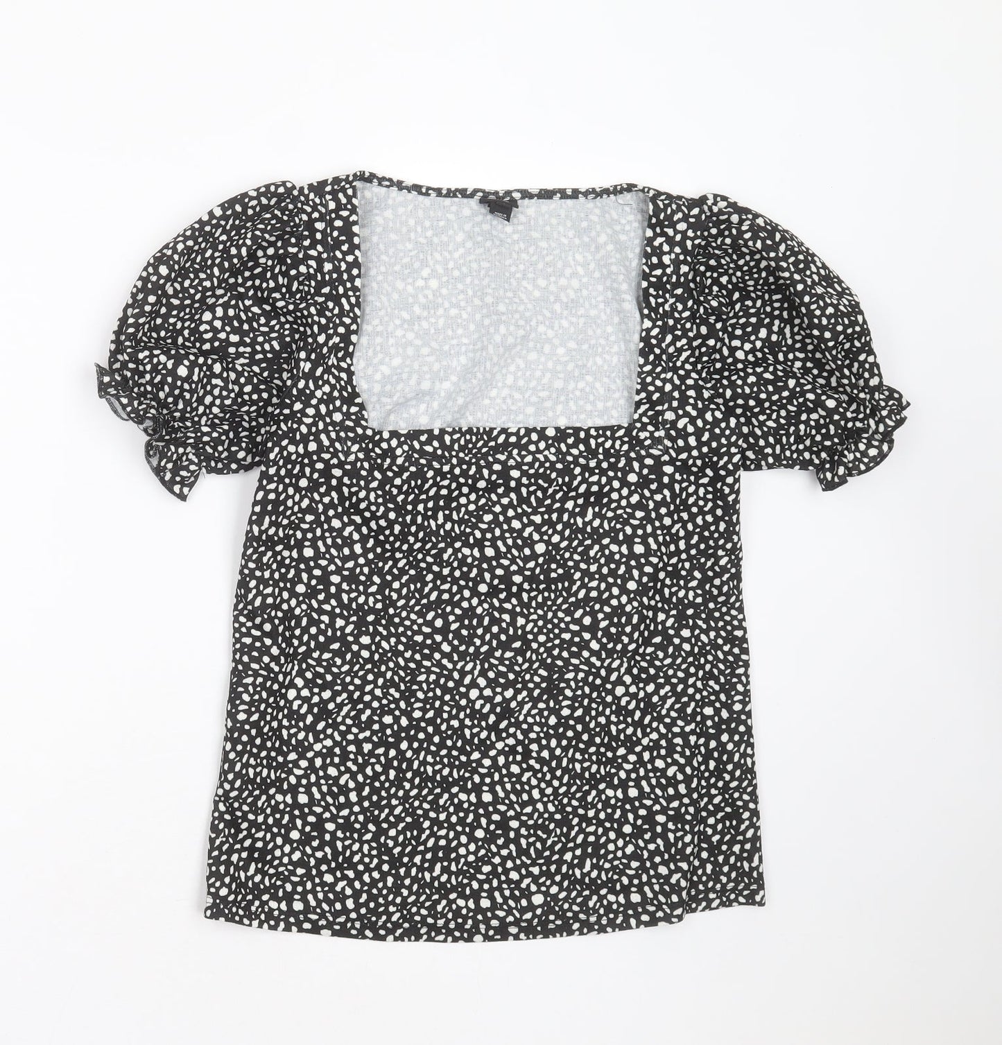 River Island Womens Black  Polyester Basic Blouse Size 6 Square Neck