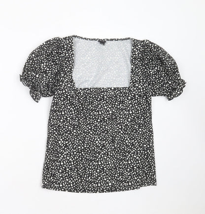 River Island Womens Black  Polyester Basic Blouse Size 6 Square Neck