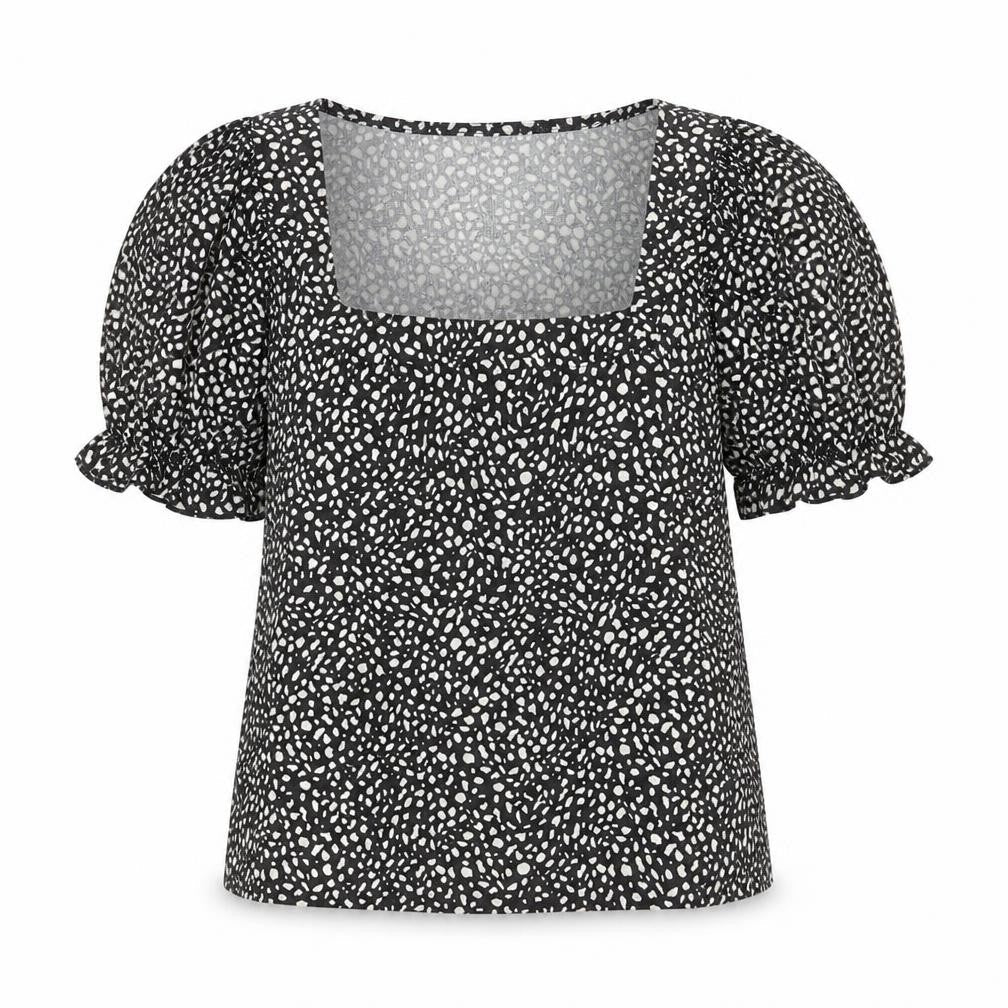 River Island Womens Black  Polyester Basic Blouse Size 6 Square Neck