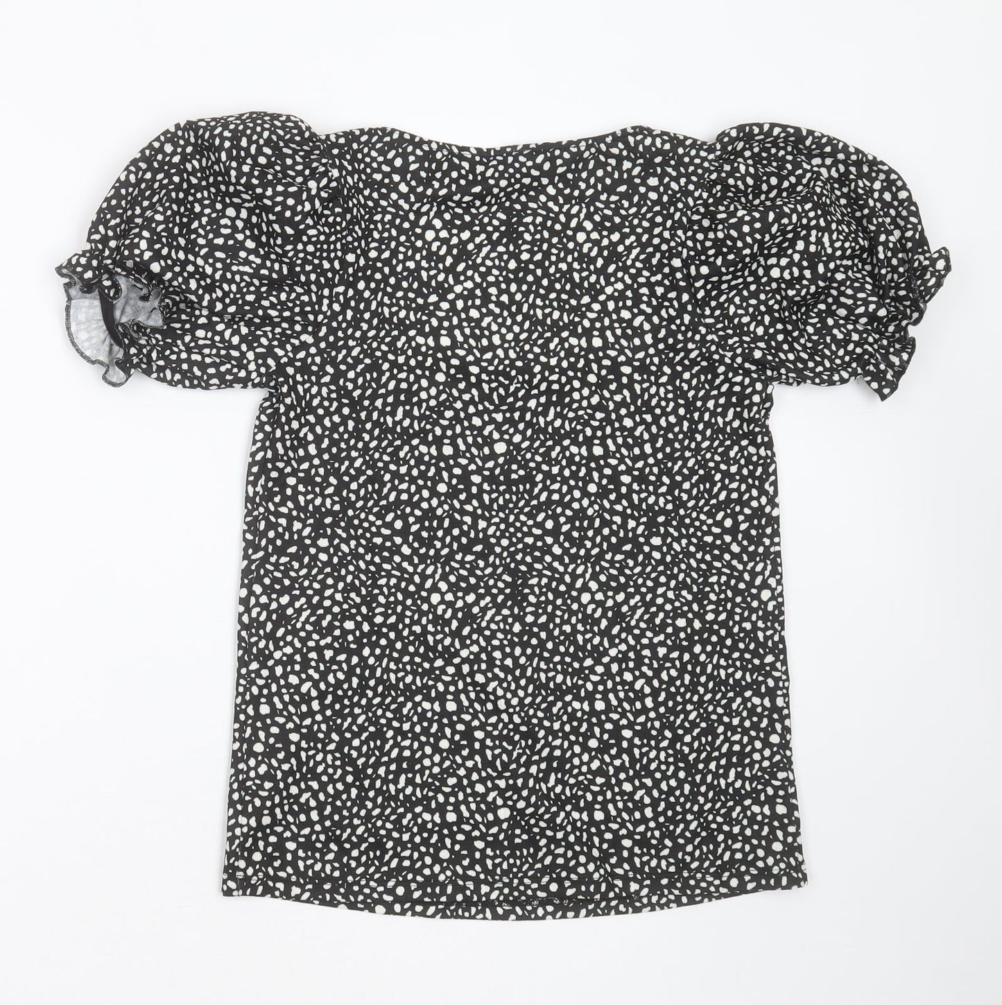 River Island Womens Black  Polyester Basic Blouse Size 6 Square Neck